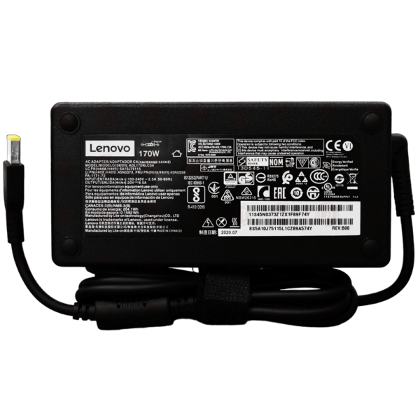 DownTown®20V 8.5A Premium Quality Adapter for Lenovo (USB) (170W) P51 , P52 , W541 , Y700 , R720 , P70 , P71 ,T440P , T540P , Y520 , W540 , P50 , Y910 ,, Legion 7700HQ