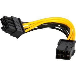 6-pin to 8-pin PCI Express Power Converter Cable for Video Card , Connect a 6-pin PCI-Express power cable to a video card that requires an 8-pin input.