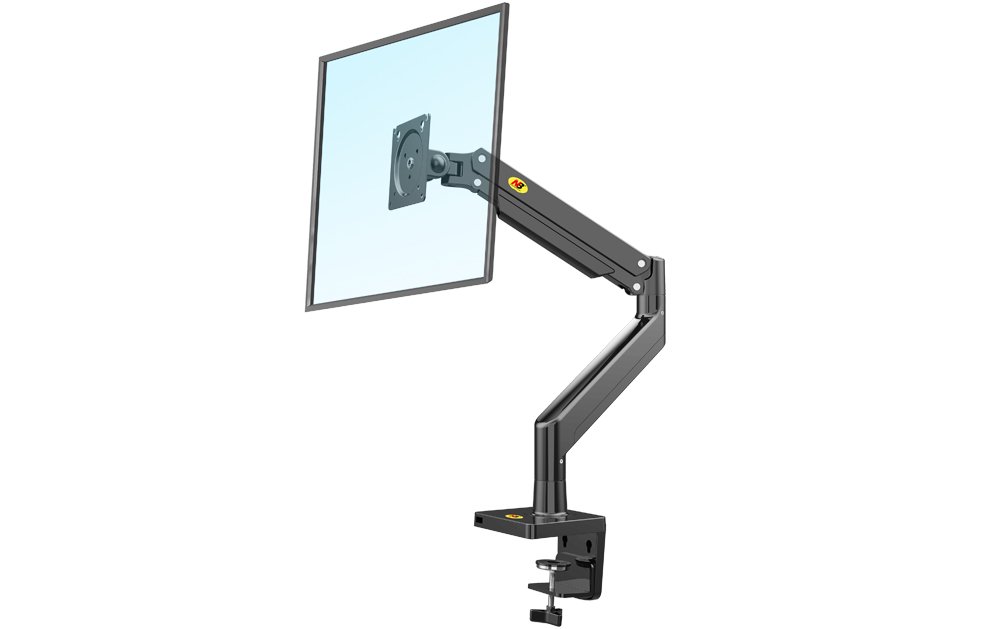 NB G45 Monitor Desk Stand , Fits most 27″ to 40″ displays , Support load from 4.4 to 33 lbs (2-15 kg) , Rotation 360° Swivel ±90° , Tilt angle +85° to -30°