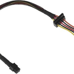 DownTown® Dual 15pin SATA To 6pin PCI-E Cable , SATA HDD SSD Power Cable 6Pin to Dual SATA Adapter , Suitable host mini 6P to dual SATA hard drive power supply interface motherboards.